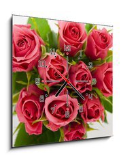Obraz s hodinami 1D - 50 x 50 cm F_F18403490 - Bunch of roses - Banda růží