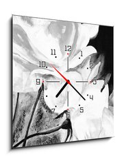 Obraz s hodinami 1D - 50 x 50 cm F_F197308949 - lbild: Weie Rosen