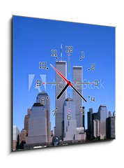 Obraz s hodinami 1D - 50 x 50 cm F_F19855091 - NYC Skyline With The Twin Towers - Panorama NYC s dvojčaty