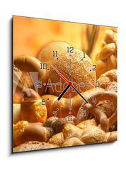 Obraz s hodinami 1D - 50 x 50 cm F_F1994596 - group of different bread products photographed wit