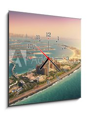 Obraz s hodinami   Palm Island in Dubai, aerial view, 50 x 50 cm