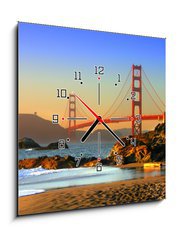 Obraz s hodinami 1D - 50 x 50 cm F_F2165133 - baker beach, san francisco