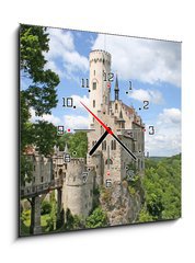 Obraz s hodinami   Germany: Burg Lichtenstein, a fairy tale castle, 50 x 50 cm