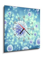 Obraz s hodinami   3d rendering virus, bacteria, cell, 50 x 50 cm