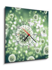 Obraz s hodinami 1D - 50 x 50 cm F_F222938867 - 3d rendering virus, bacteria, cell