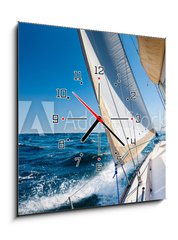 Obraz s hodinami 1D - 50 x 50 cm F_F229409051 - Sailing lboat at open sea in sunshine