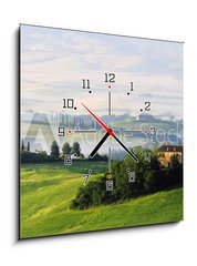 Obraz s hodinami 1D - 50 x 50 cm F_F23337354 - Toskana Huegel  - Tuscany hills 07