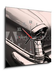 Obraz s hodinami 1D - 50 x 50 cm F_F2336122 - vintage car tail lamp - světelné zdroje automobilů