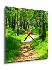 Obraz s hodinami 1D - 50 x 50 cm F_F23843202 - green forest