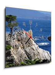 Obraz s hodinami 1D - 50 x 50 cm F_F23885675 - The Lone Cypress in Pebble Beach, 17 Mile Drive, Monterey - Lone Cypress v Pebble Beach, 17 Mile Drive, Monterey