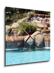 Obraz s hodinami 1D - 50 x 50 cm F_F23969030 - Man-make waterfall