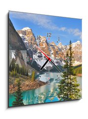 Obraz s hodinami 1D - 50 x 50 cm F_F23984590 - Moraine Lake Sunrise 2