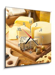 Obraz s hodinami 1D - 50 x 50 cm F_F24067858 - cheese