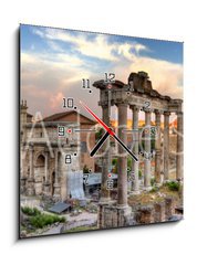 Obraz s hodinami 1D - 50 x 50 cm F_F24409983 - rome hdr panoramic view - rome hdr panoramatický výhled