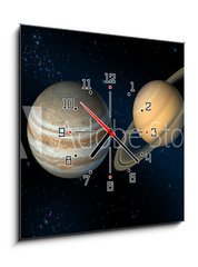 Obraz s hodinami 1D - 50 x 50 cm F_F2513860 - solar system - sluneční soustava