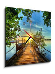 Obraz s hodinami 1D - 50 x 50 cm F_F25183943 - lake