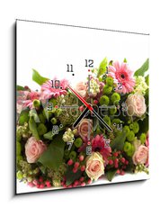 Obraz s hodinami 1D - 50 x 50 cm F_F25463415 - Bouquet