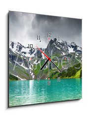 Obraz s hodinami 1D - 50 x 50 cm F_F25806541 - Mountain lake