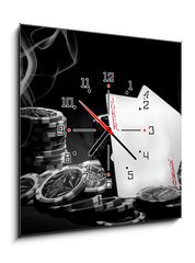 Obraz s hodinami   Poker, 50 x 50 cm