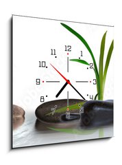 Obraz s hodinami 1D - 50 x 50 cm F_F259360479 - Wandbild mit Grser, Schmucksteine und Wasser