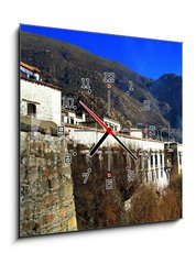 Obraz s hodinami 1D - 50 x 50 cm F_F2696083 - tibet - sera monastery