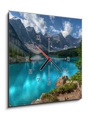 Obraz s hodinami 1D - 50 x 50 cm F_F27019161 - Moraine Lake Banff National Park