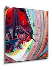 Obraz s hodinami 1D - 50 x 50 cm F_F271885432 - Abstract background of colorful mixed paint - Abstraktn pozad barevn smen barvy