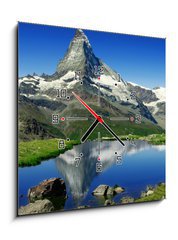 Obraz s hodinami 1D - 50 x 50 cm F_F27896209 - Matterhorn