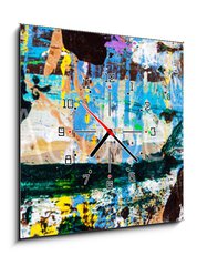 Obraz s hodinami 1D - 50 x 50 cm F_F284026983 - Abstract art with splashes of multicolor paint; as a fun; creative 