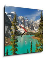 Obraz s hodinami 1D - 50 x 50 cm F_F28732439 - Moraine Lake Afternoon - Moraine Lake odpoledne