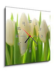 Obraz s hodinami   Tulips, 50 x 50 cm