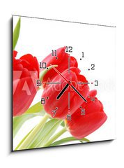 Obraz s hodinami 1D - 50 x 50 cm F_F28823275 - Tulpen - tulipány