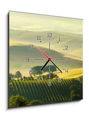 Obraz s hodinami 1D - 50 x 50 cm F_F29255589 - Toskana Huegel  - Tuscany hills 38
