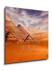 Obraz s hodinami 1D - 50 x 50 cm F_F293515177 - Giseh pyramids in Cairo in Egypt desert sand sun