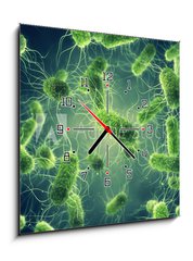 Obraz s hodinami 1D - 50 x 50 cm F_F294688255 - Pathogenic Salmonella Bacteria, Microbiological research