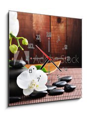 Obraz s hodinami 1D - 50 x 50 cm F_F29542352 - Spa concept