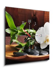 Obraz s hodinami 1D - 50 x 50 cm F_F29543493 - Spa concept
