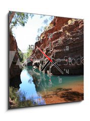 Obraz s hodinami 1D - 50 x 50 cm F_F29732755 - Hamersley Gorge, Karijini National Park