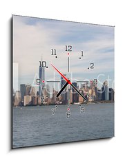 Obraz s hodinami 1D - 50 x 50 cm F_F298206863 - South Manhattan from a Hudson river ferry - Jin Manhattan z trajektu eky Hudson