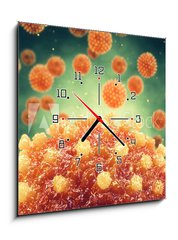 Obraz s hodinami 1D - 50 x 50 cm F_F299804686 - Chronic liver disease can be caused by a viral hepatitis infection, Hepatitis viruses