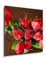 Obraz s hodinami 1D - 50 x 50 cm F_F30715111 - Kwiaty