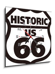 Obraz s hodinami 1D - 50 x 50 cm F_F310572199 - Route66 Historic Road 
