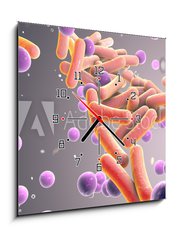Obraz s hodinami 1D - 50 x 50 cm F_F316394282 - Medicine Bacteria and virus Picture