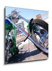 Obraz s hodinami 1D - 50 x 50 cm F_F3207273 - custom chopper - vlastní vrtulník