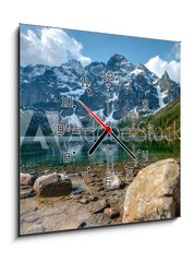 Obraz s hodinami 1D - 50 x 50 cm F_F32123280 - Polish Tatra mountains Morskie Oko lake