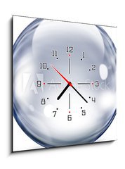Obraz s hodinami 1D - 50 x 50 cm F_F32360167 - Transparent glass sphere
