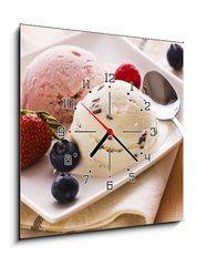Obraz s hodinami 1D - 50 x 50 cm F_F32366193 - Ice cream - Zmrzlina