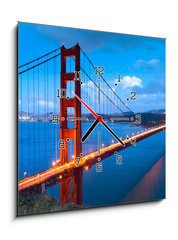 Obraz s hodinami 1D - 50 x 50 cm F_F32672774 - Golden Gate