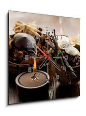 Obraz s hodinami 1D - 50 x 50 cm F_F32836356 - scented potpourri aromatherapy - vůně aromaterapie potpourri