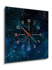 Obraz s hodinami 1D - 50 x 50 cm F_F33159882 - deep outer space or starry night sky - hlubok vesmr nebo hvzdn non obloha